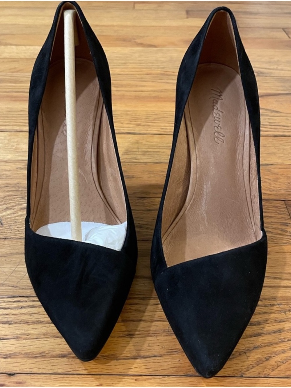 Madewell Black Suede Pointed Toe Pumps